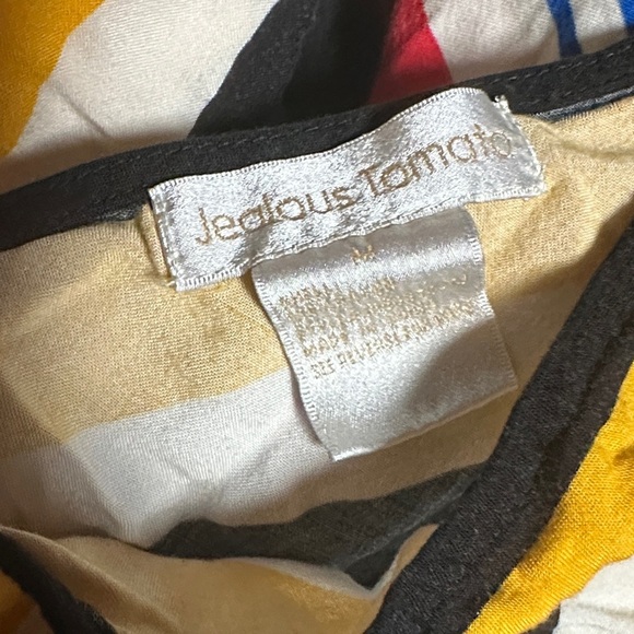 Jealous Tomato Multicolor flowy festive Asymmetrical handkerchief hem Dress - Picture 8 of 8